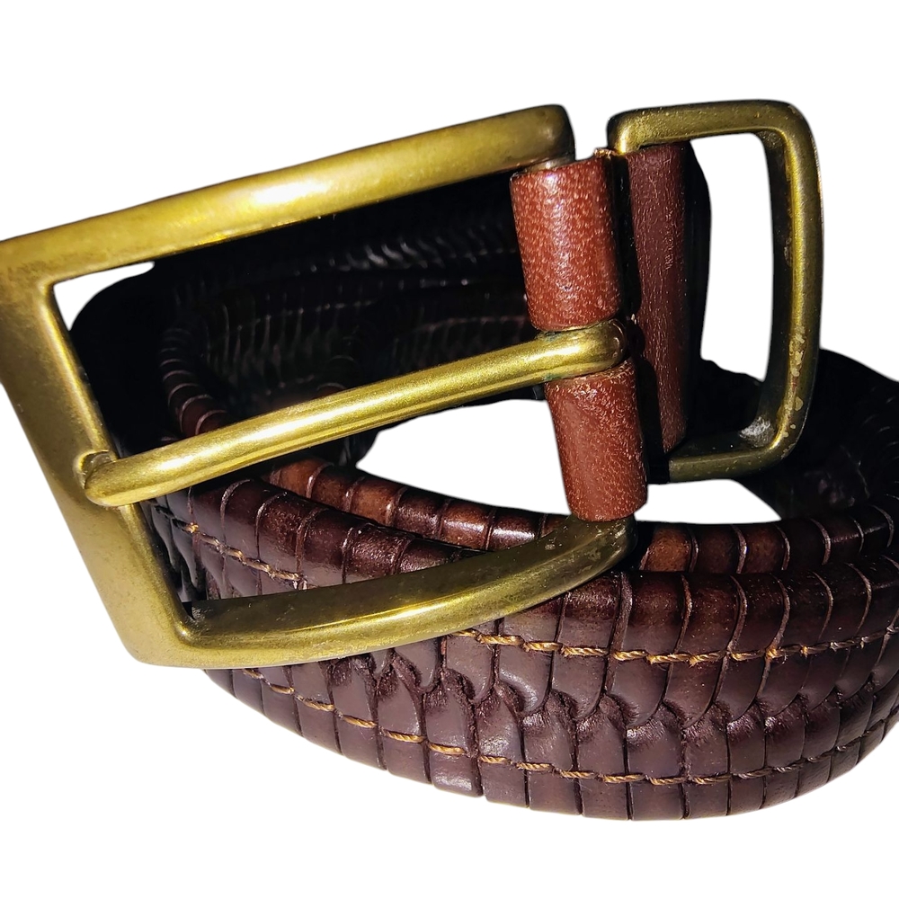 Daniel Cremieux Woven Leather Belt Men's size 34 - Picture 2 of 12